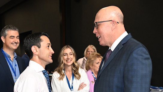 David Crisafulli is at odds with federal Opposition Leader Peter Dutton’s nuclear vision in Queensland.