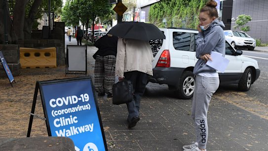 Coronavirus clinic entrance at RPA hospital.