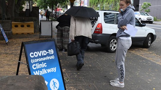 Coronavirus clinic entrance at RPA hospital.