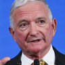 Nick Greiner speaks at the 61st Federal Council of the Liberal Party of Australia at the Hyatt Hotel in Canberra on Friday.
