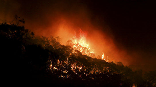 Fires swept through the Snowy Mountains region on Saturday amid violent winds and extreme temperatures.