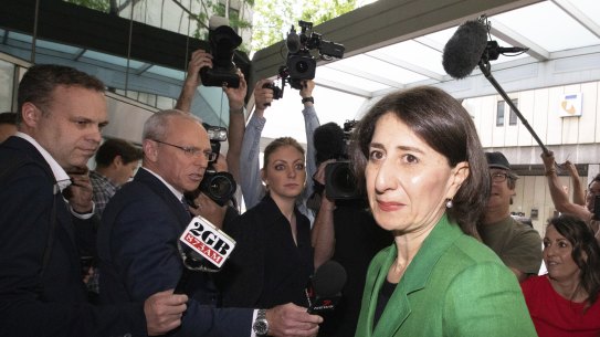 Former NSW premier Gladys Berejikilian arrives at ICAC on Friday. 