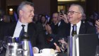 Westpac CEO Anthony Miller and Prime Minister Anthony Albanese get chummy at the Press Club.
