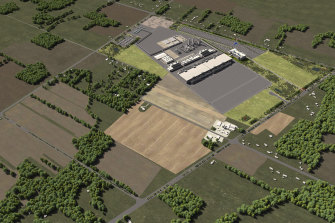 A rendering shows early plans for two new Intel processor factories in Licking County, Ohio. 