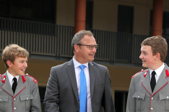 From left: The King’s School Parramatta's Albert Osborn, Peter Reuben and Daniel Payne. 