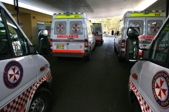 Stuck in the driveway: Huge demand has meant ambulances are forced to wait outside hospitals which can’t cope with the demand.