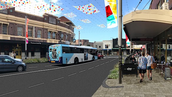 An artist's impression of planned improvements to Norton Street in Leichhardt.