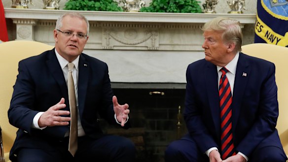 Prime Minister Scott Morrison and US President Donald Trump at the White House. 