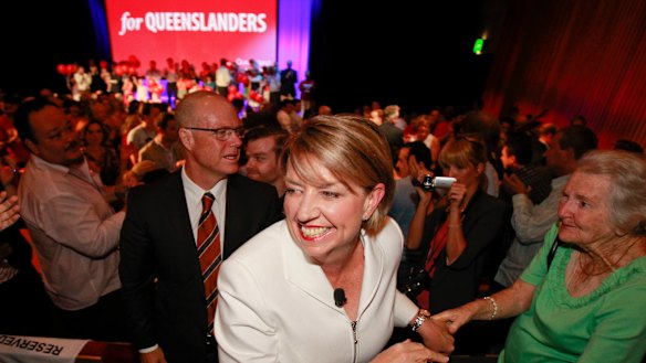 Then-premier Anna Bligh at a Labor election campaign launch.
