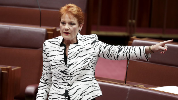 Pauline Hanson in the Senate. 