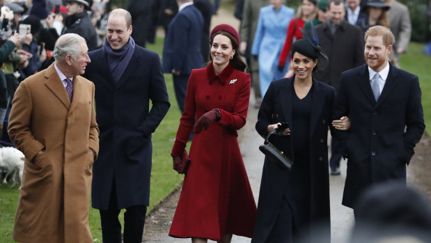Britain's Royal family arrive to attend the Christmas day service at St Mary Magdalene Church.