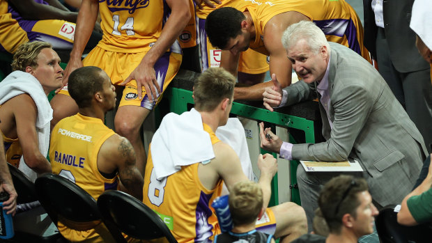 Passion abounds: Coach Andrew Gaze addresses the Kings as they go down to the wire in Perth.