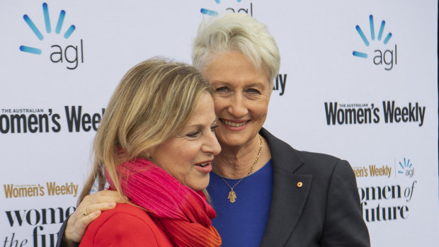 Dr Kerryn Phelps (right) with her wife Jackie Stricker attending Women's Weekly's  women of the future awards last month.