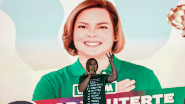 Sara Duterte had been the presidential frontrunner before deciding to vie for the vice-presidency instead.