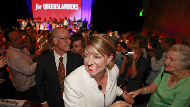 Then-premier Anna Bligh at a Labor election campaign launch.