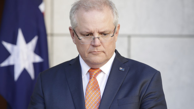 Prime Minister Scott Morrison addresses the media on Thursday. 