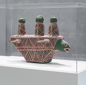 Installation view of John Patrick Kelantumama Jarakalani jantu (Turtle boat) 2001.