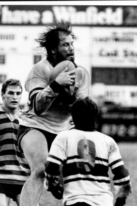 Take it from one who has heard the odd dressing room sermon: Peter Fitzsimons in action in 1986, when he was an Eastwood and Wallaby second-rower.