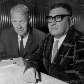 Peter Wright (left) and Lang Hancock in 1967. 