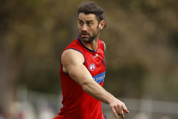Brodie Grundy at Melbourne training earlier this month.