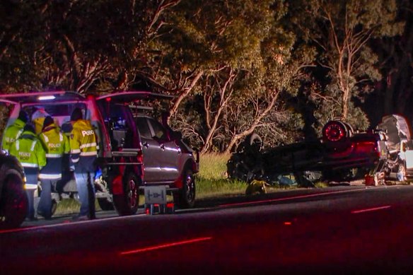 Emergency services at the crash site. 