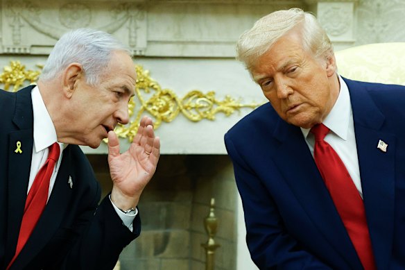 Israeli Prime Minister Benjamin Netanyahu with Donald Trump in the Oval Office in April.