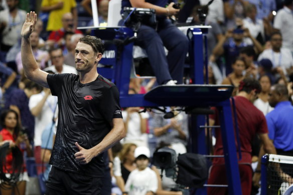 John Millman, after beating Roger Federer at the 2018 US Open.