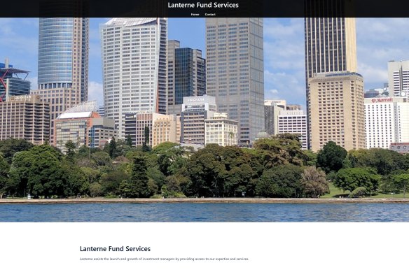 The Lanterne Fund Services website before it was taken down on Thursday afternoon. 