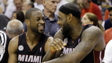 Offspring: The sons of Dwyane Wade (left) and LeBron James will play together in high school in LA.