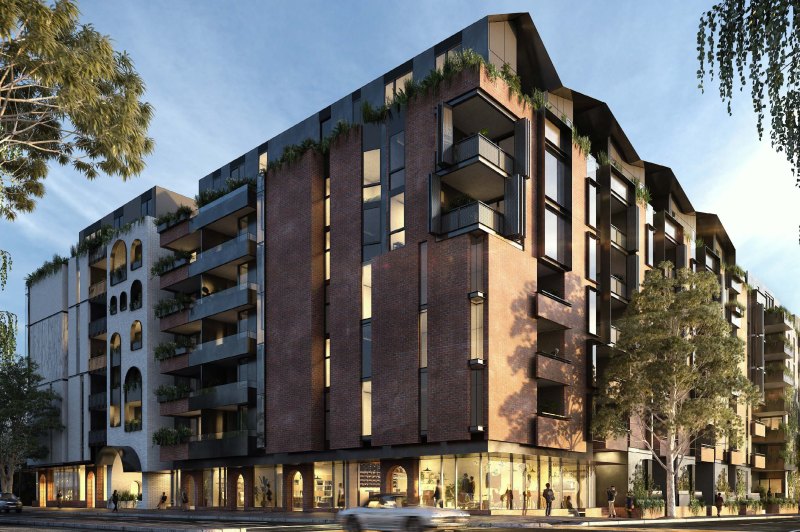 A corner view of the future BTR project at 346-350 Macaulay Road, Kensington.