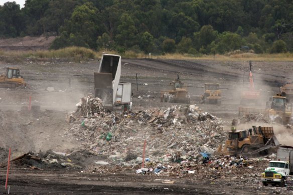 Unprocessed waste from NSW being dumped at Ipswich's New Chum landfill.