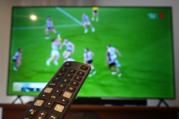 Footy shop on tv