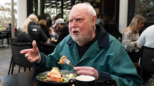 David Stratton at the Conservation Hut Cafe in Wentworth Falls.