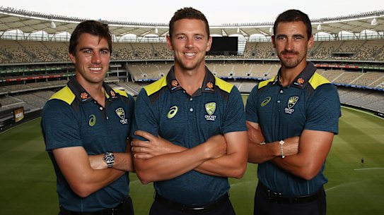 The big three: Pat Cummins, Josh Hazlewood and Mitchell Starc.
