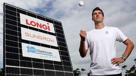 Australian men’s cricket captain Pat Cummins at the launch of Cricket for Climate in February.