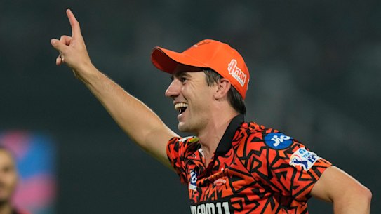 Pat Cummins leading Sunrisers Hyderabad in the IPL.