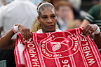 Serena Williams looks on during her Wimbledon loss.