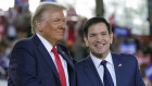 Marco Rubio with Donald Trump at a rally in North Carolina just before election day last week.
