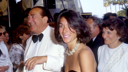 Ghislaine with her father, British media tycoon and fraudster Robert Maxwell, who died in 1991.
