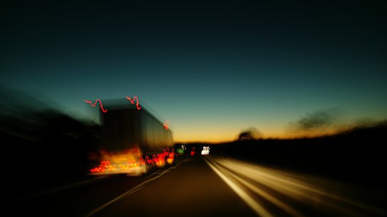 A semi-trailer on the Hume Highway in NSW.
