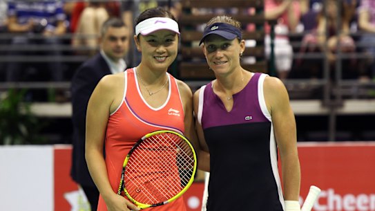 Peng Shuai and Sam Stosur in 2011.