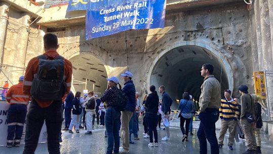 Cross River Rail community tunnel walk on Sunday.