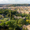 The Vatican gardens, seen from St Peter’s Basilica.