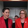 Jacinta Allan and Gabrielle Williams at the opening of the Metro Tunnel.