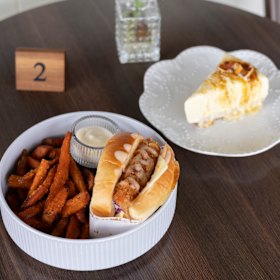 Sandos and Instagrammable desserts make up the menu.