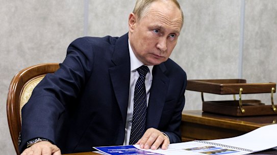 Russian President Vladimir Putin at a meeting on Wednesday, the day he announced the country’s first mobilisation since World War II.