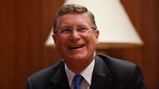 Denis Napthine has his portrait taken in Parliament House a week before the 2014 election, which Labor won. 