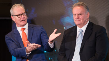 Former Liberal member Ross Cameron and NSW One Nation leader Mark Latham at the conference in Sydney.