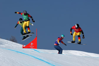Harryd Hughes of Australia, Paul Berg of Germany, Lucas Eguibar of Spain and Martin Noerl of Germany in the qualifiers earlier on Thursday.