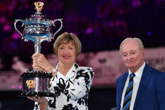 Margaret Court, AC, says she is honoured to be in the same company as Rod Laver.